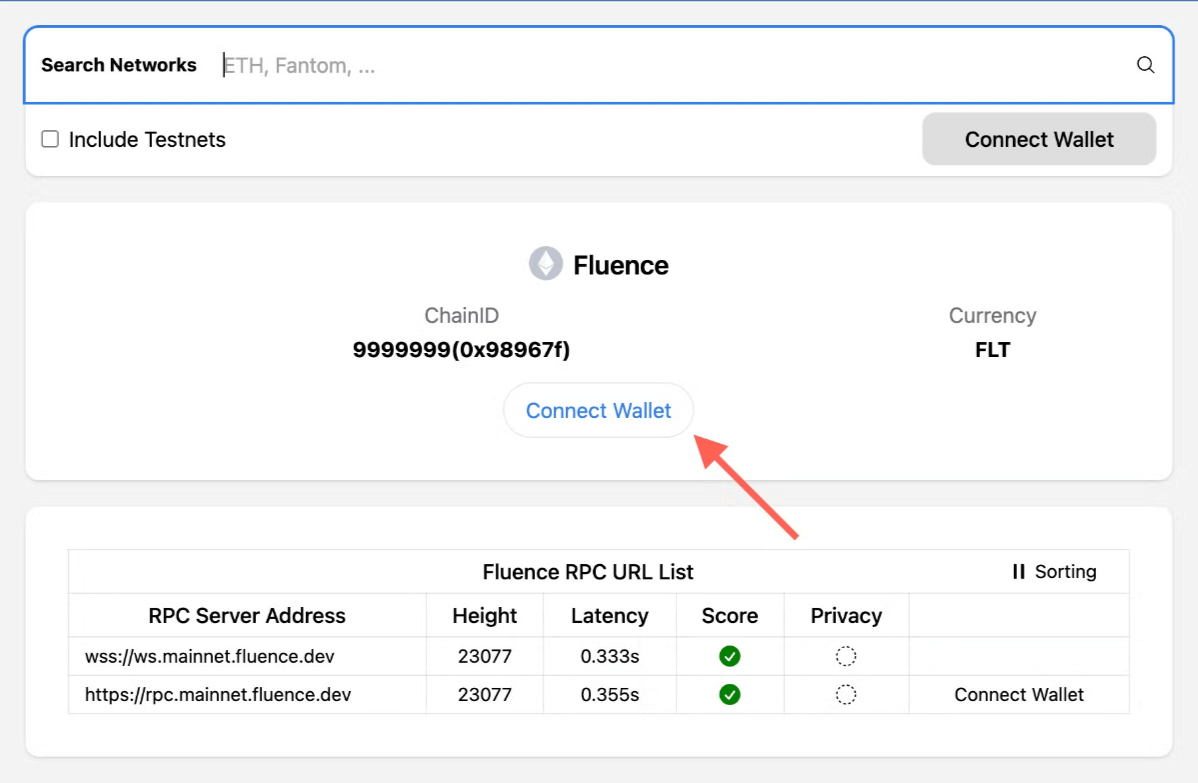 Fluence Network on Chainlist